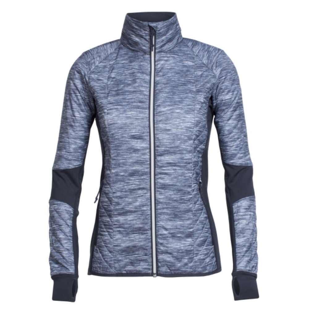 Icebreaker Merino Mid Layer Helix Fraser Peaks Grey Long Sleeved Zip Jacket S‌